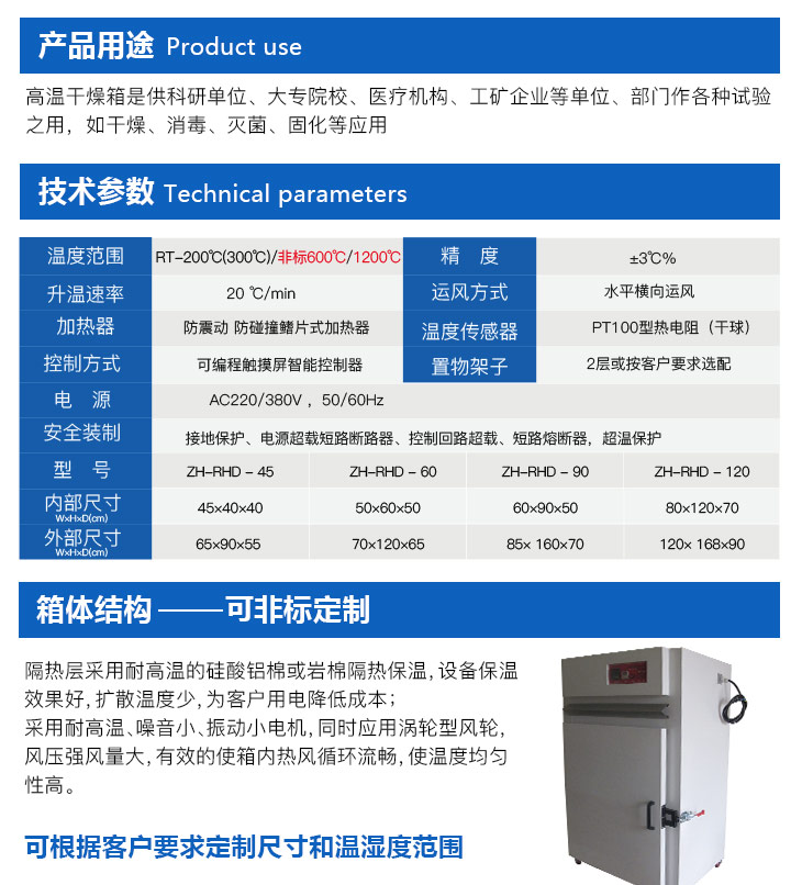 臺式高溫烘箱箱體結構講解