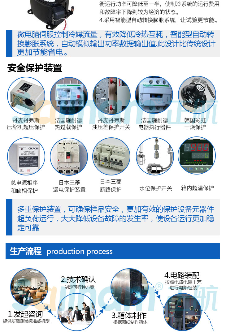 高低溫度試驗箱(帶操作手)保護裝置